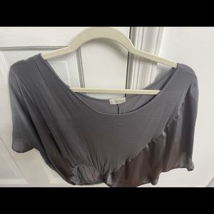 Grey crop blouse